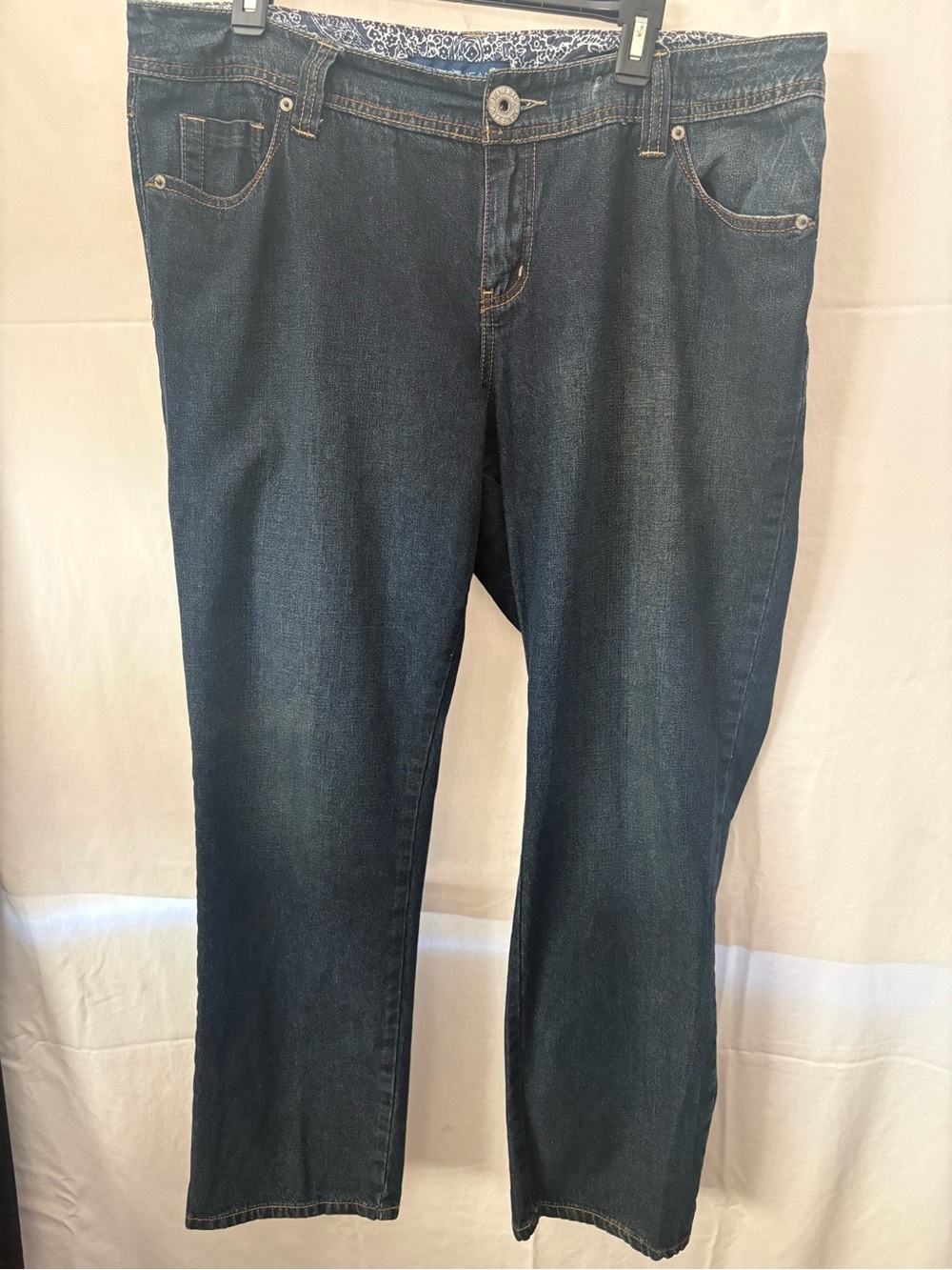 Avenue Women's Straight-Leg Dark Blue Jeans